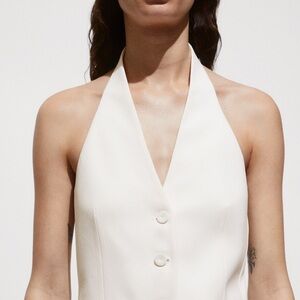 HALTER-NECK GILET WITH BUTTONS